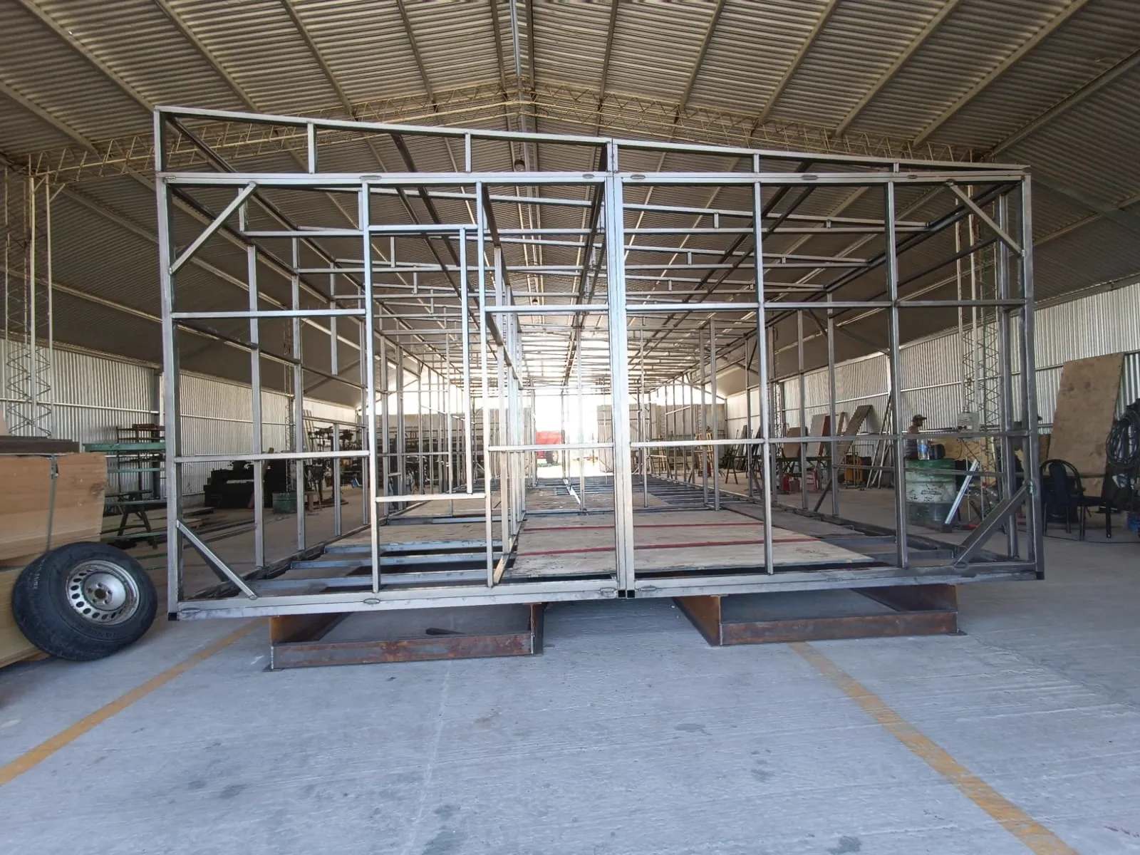 Estructura portante de módulo habitacional en planta